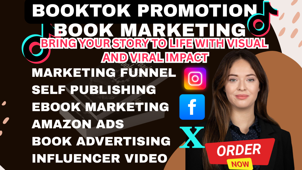 I will create BookTok influencer video ebook marketing cookbook TikTok book trailer ads