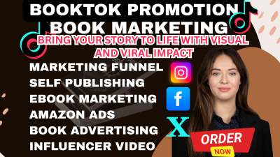 I will create BookTok influencer video ebook marketing cookbook TikTok book trailer ads