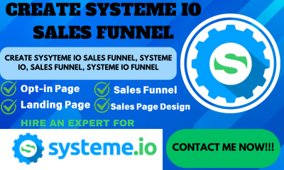 I will create Systeme IO sales funnel, Systeme IO, sales funnel, Systeme IO funnel