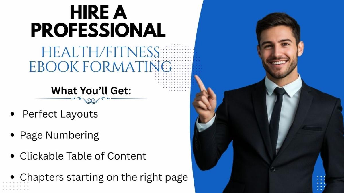 I will do health and fitness book formatting, kindle formatting, kdp book formatting