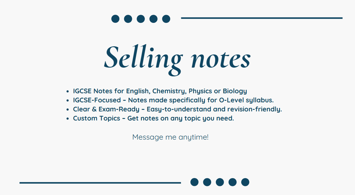 I will help you by providing clear notes for IGCSE OLevel