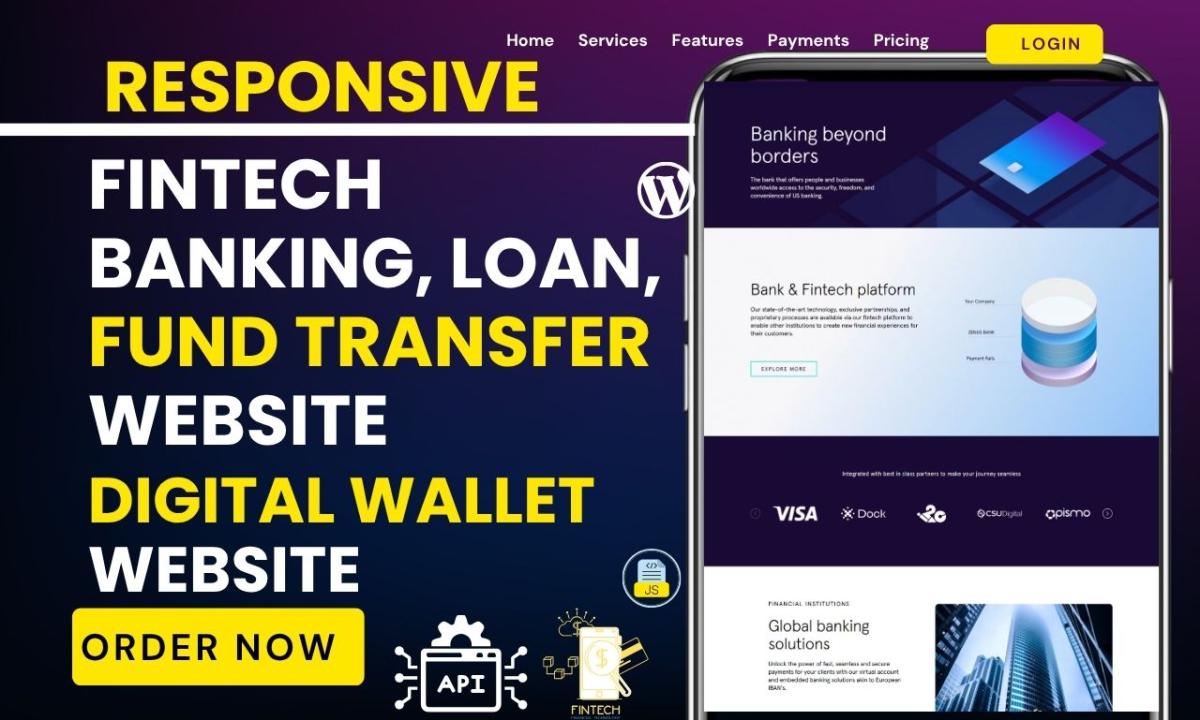 Develop Secured Transaction Online Banking Website Fintech E-wallet Website