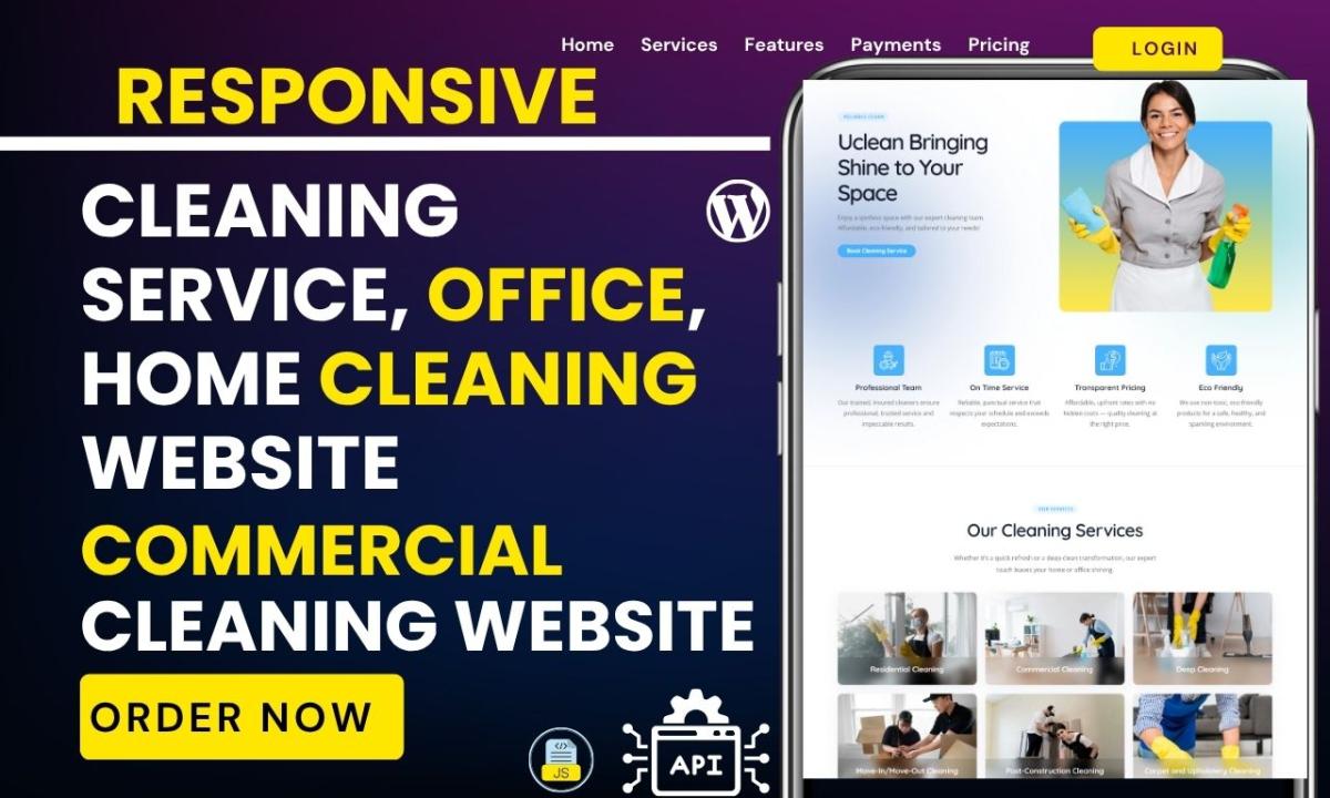 Cleaning Service House Cleaning Website Office Cleaning with Booking Koala