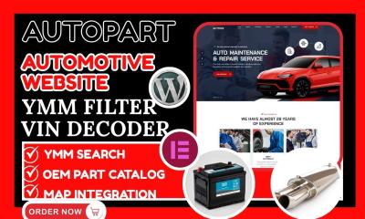 I will design auto part car accessories website car auto part Shopify store VIN API