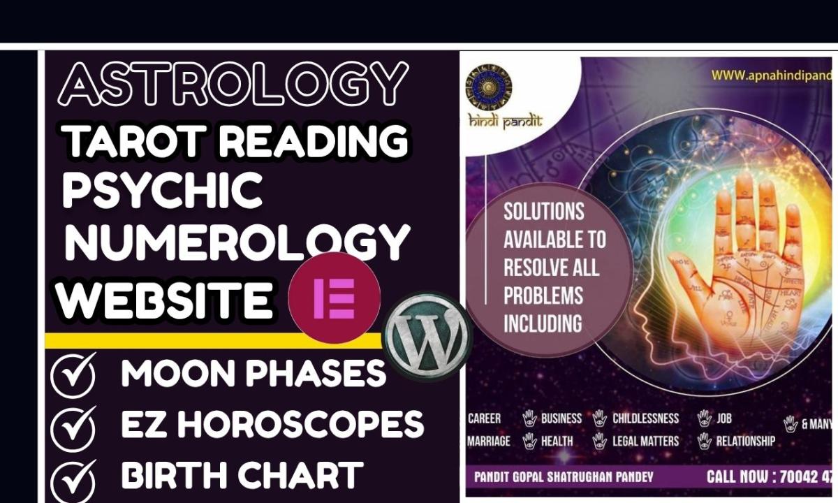 I will astrology horoscope website birth chart site zodiac horoscope spiritual website