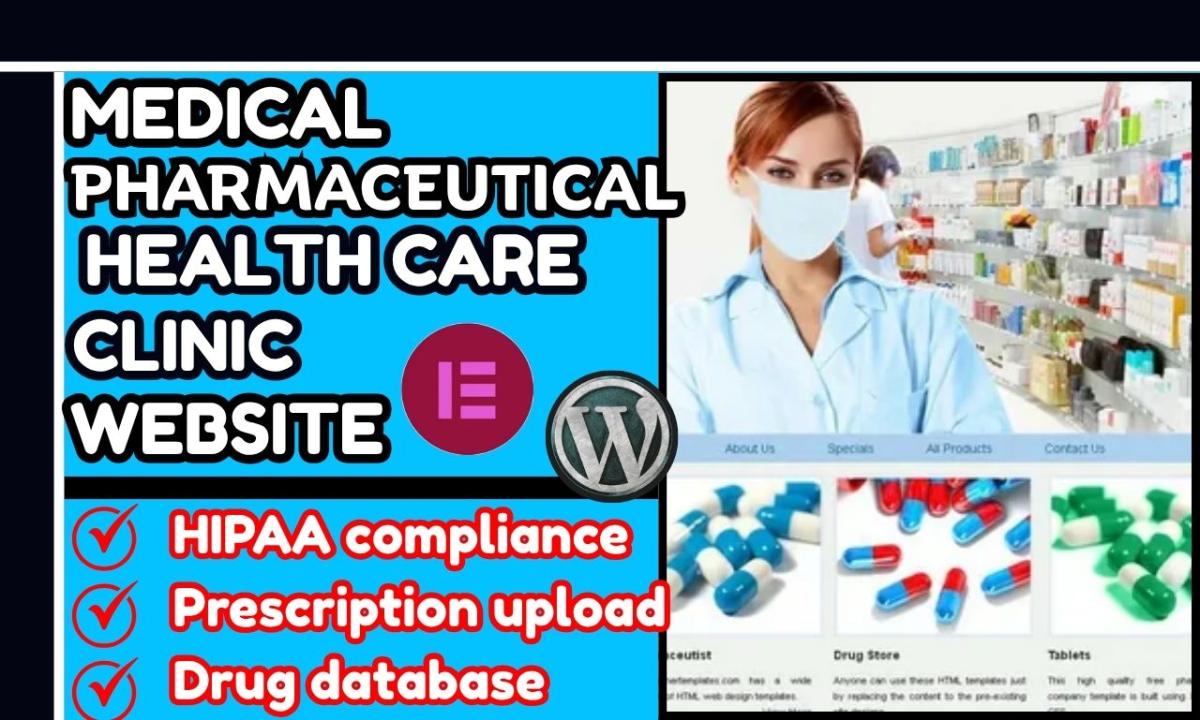 I will design healthcare pharmaceutical medical website responsive health care site