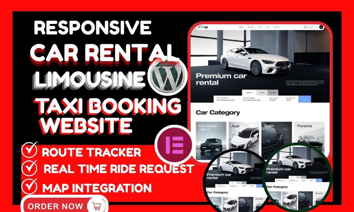 I will design a taxi booking or limousine rental website car rental website