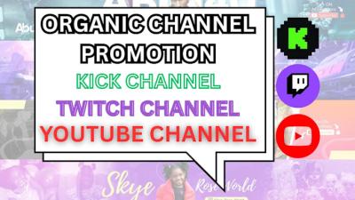 I will do Cruixie Twitch and Kick Channel Promotion on YouTube to Get Live Viewers and Followers
