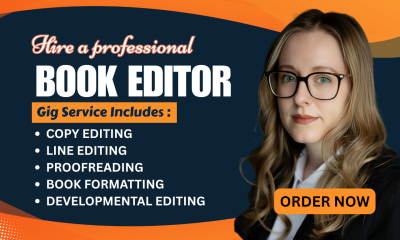 I will proofread, developmental edit romance novel, fantasy fiction memoir book editor