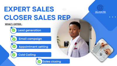 I will be your expert sales closer sales representative b2b lead generation sales agent