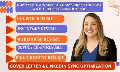 I will write logistics, supply chain, procurement, warehouse, transportation, HR resume