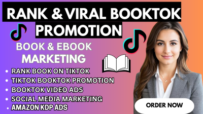 I will do BookTok Promotion, Ebook Marketing, Viral Rank, TikTok BookTok Influencer Video