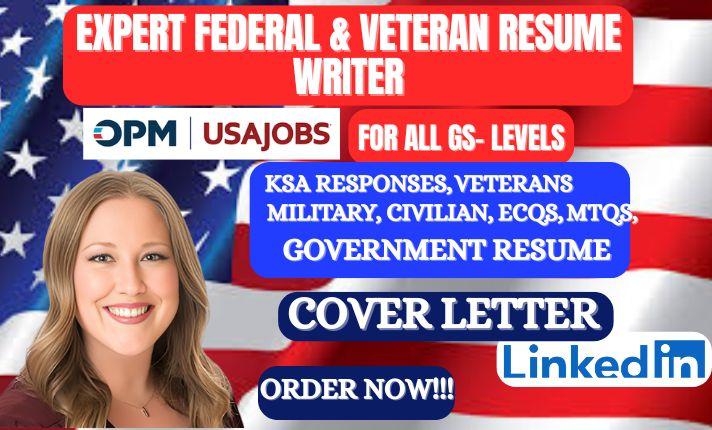 I will write federal resume, executive resume, cover letter & LinkedIn optimization