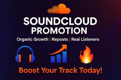 I will promote your SoundCloud promotion SoundCloud music organic for music track