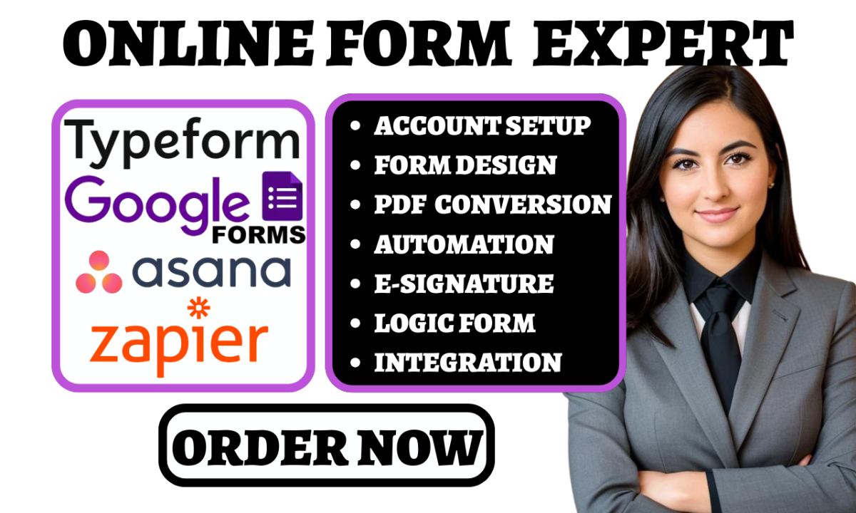 I will build Typeform Google Form Asana Zapier Form Integration Outlook Email Campaign