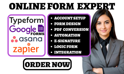 I will build Typeform Google Form Asana Zapier Form Integration Outlook Email Campaign