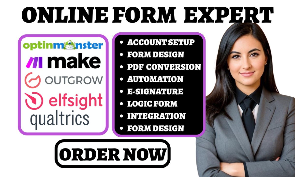 I will do Elfsight, Survicate, Outgrow, Qualtrics Survey Form, OptinMonster, Make Automation