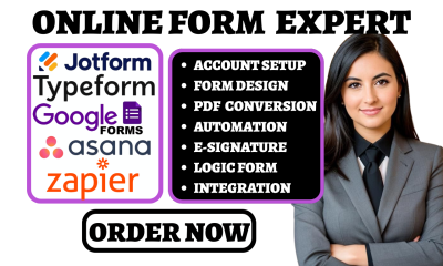 I will build JotForm Typeform Google Form Power Automate Asana Zapier Form Integration