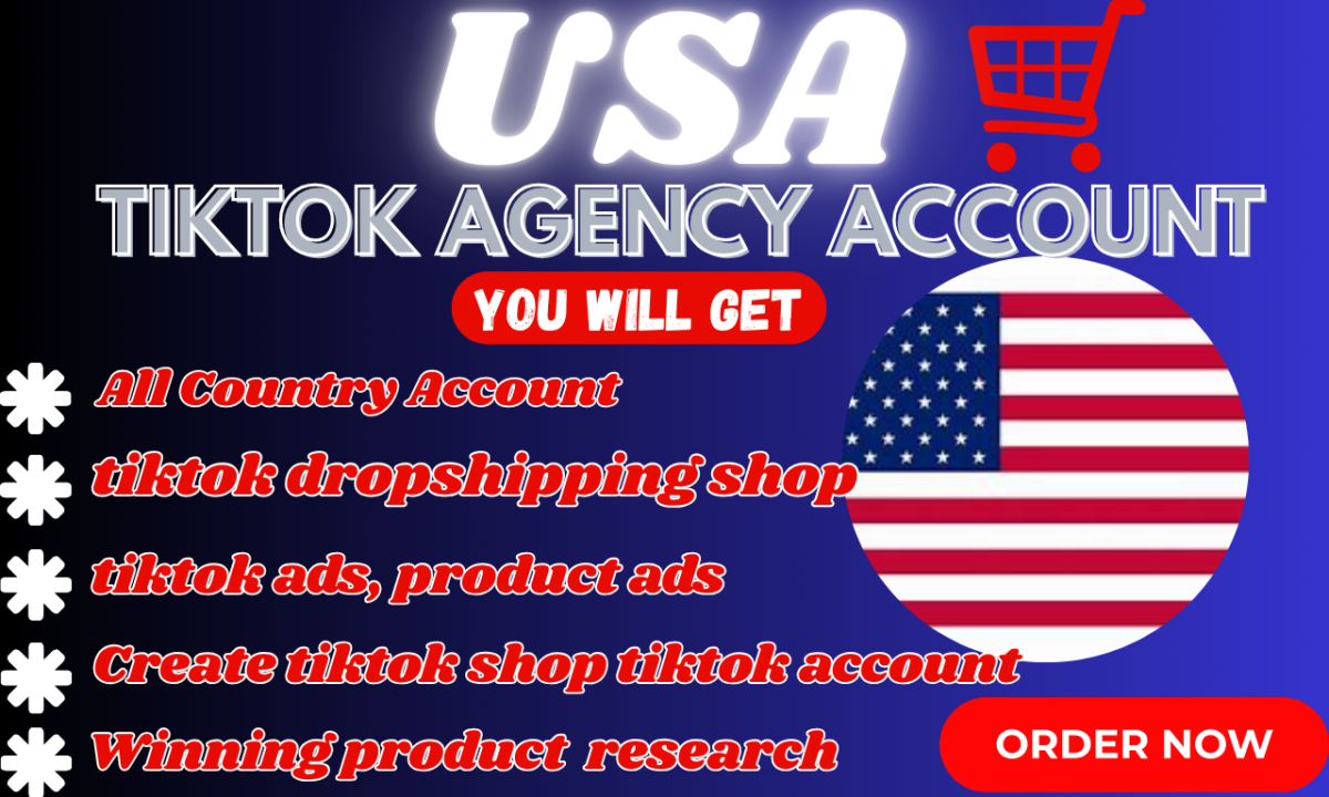 I will setup TikTok Agency Account, Ads Manager Account & TikTok Shop Product Listing