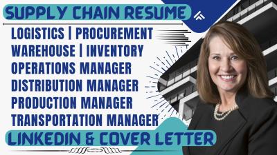 I will write logistics resume, supply chain resume, warehouse, transportation resume