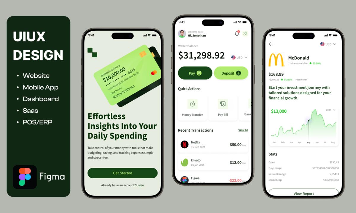 I Will Do Modern UI/UX in Figma for Websites, Mobile Apps, POS Systems, and Dashboards
