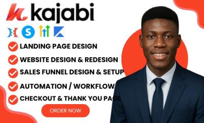 I will design Kajabi checkout page ClickFunnel Thinkific Teachable Podia Funnelish