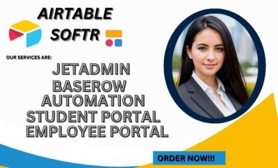 I will do Airtable, Datable, Softr Client Portal, Integrate with Zapier Automation