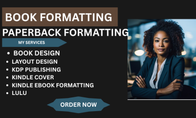 I will do book formatting, book layout design, paperback, KDP