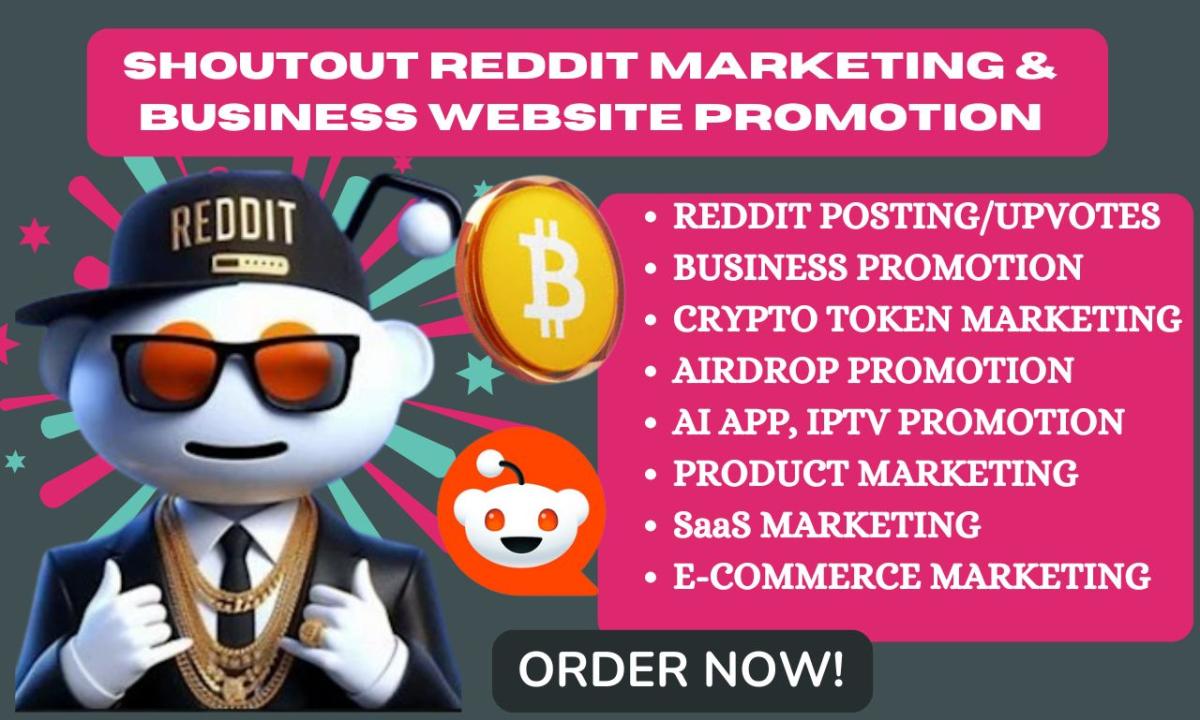 I will manage Reddit post for ecommerce business airdrop IPTV crypto website marketing