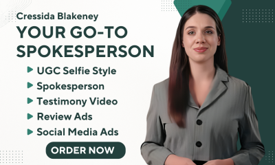 I will create professional UGC selfie style spokesperson testimony video review ads