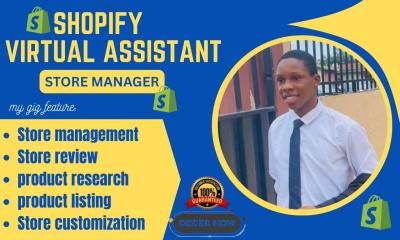 I will be your Shopify Virtual Assistant, Shopify Store Manager & Ecommerce Coach