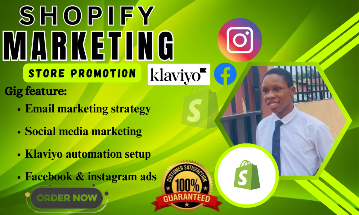 I will Klaviyo Email Marketing Automation, Social Media Facebook Ads & Boost Shopify Sales