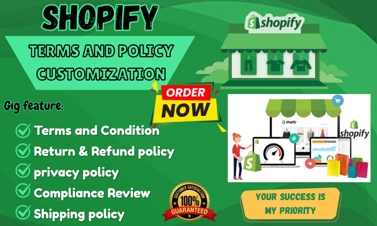 I Will Setup Shopify Policy Terms and Conditions & Shipping Policy for Shopify