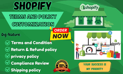 I Will Setup Shopify Policy Terms and Conditions & Shipping Policy for Shopify