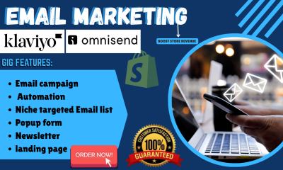 I will setup Klaviyo Omnisend Email Marketing Automation Email Campaign Design Shopify
