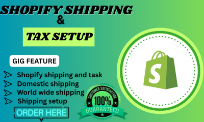 I will setup Shopify shipping and tax shipping for domestic and worldwide for your Shopify store