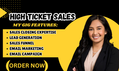 I Will Be a High Ticket Sales Closer | Sales Agent | Sales Rep | B2B Sales Lead Generator