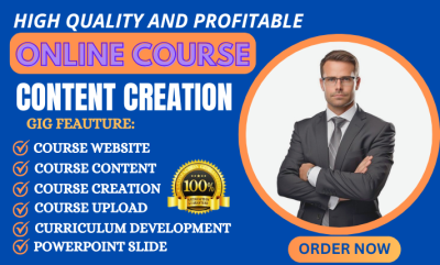 Create Online Course Creation, Thinkific Course Upload & Online Course Content