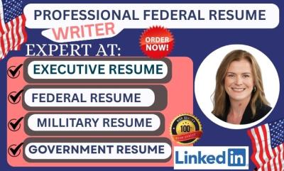 I will write federal resume, executive resume, military resume for USA jobs