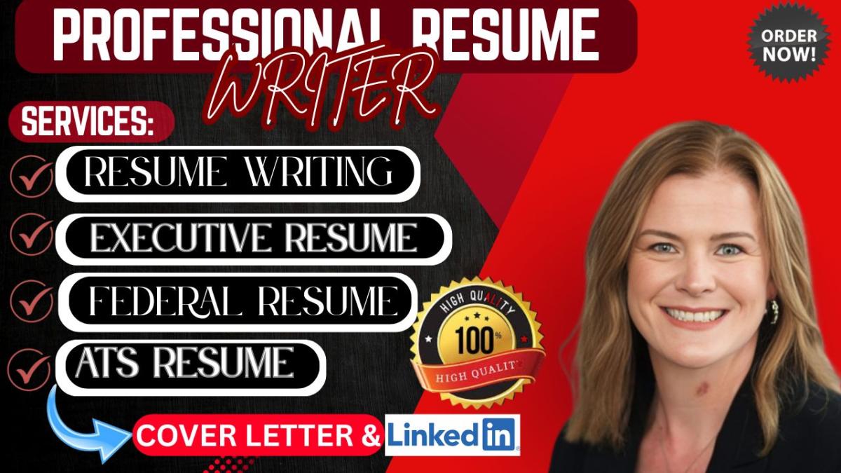 I Will Write Resume Writing Federal Resume Executive Resume Cover Letter LinkedIn SEO