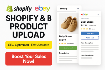 I will upload, add and list products to Shopify eBay with SEO optimization
