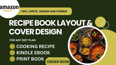 I Will Write Cookbook Recipe Books, Design and Format for Amazon Kindle
