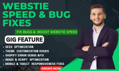 I will optimize website speed Shopify store speed Wix WordPress optimization fix bugs