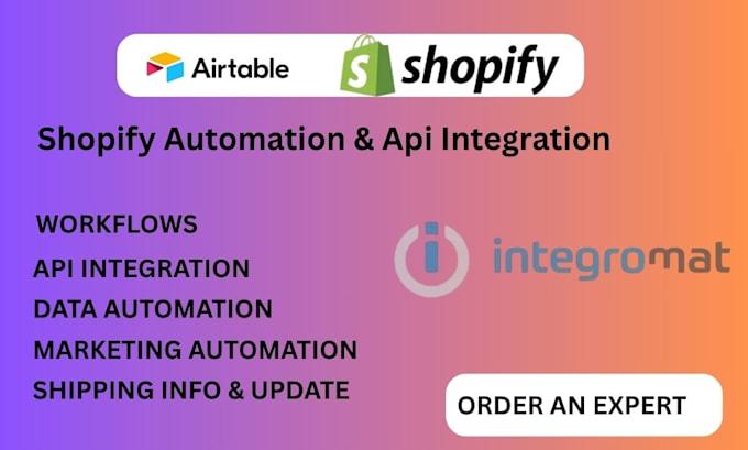I will automate Shopify website Airtable, Zapier, Shopify integration