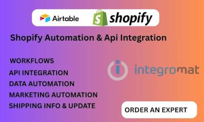 I will automate Shopify website Airtable, Zapier, Shopify integration
