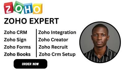 I will Zoho CRM, Zoho Sign, Zoho Forms, Zoho Books, Zoho Creator, People, Zoho Recruit