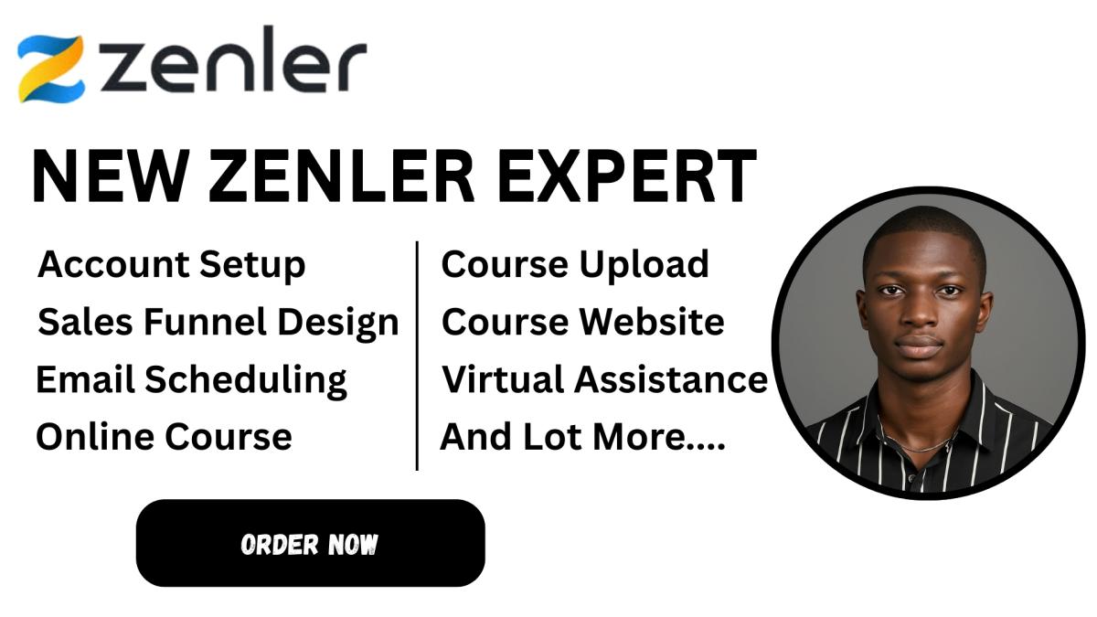 I will setup new Zenler course site funnels Zenler AI email automations Zenler