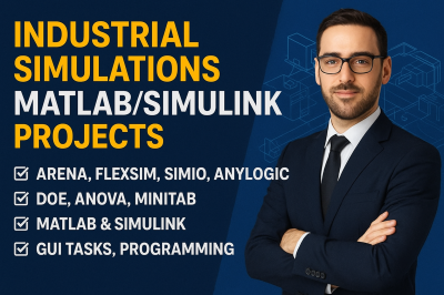 I will do industrial simulations using Arena, FlexSim, Simio, AnyLogic, DOE, Minitab