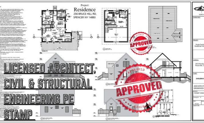 I will do Atlanta, California, New York, Florida, Texas PE Stamp, MEP as Licensed Architect