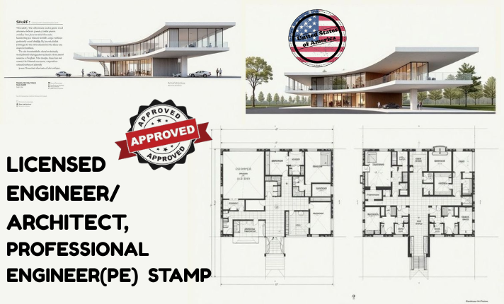 I will do architectural MEP drawing with stamp, Georgia, Nebraska, Maryland PE stamp